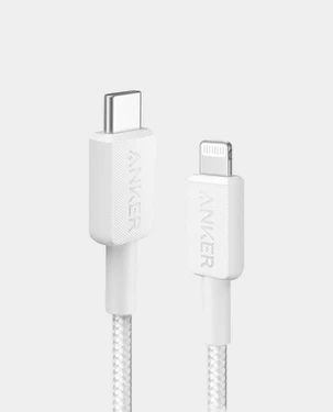 Anker 322 USB-C to Lightning Braided Cable 6FT (A81B6H21) -White