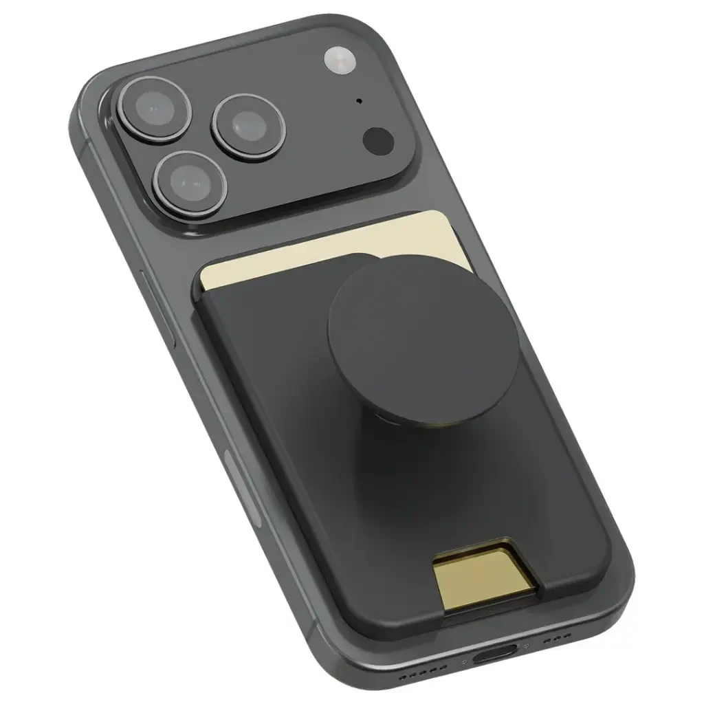 Green Lion W2-MagSafe Wallet with Card Holder - Pop Stand Grip (GX-54) Black