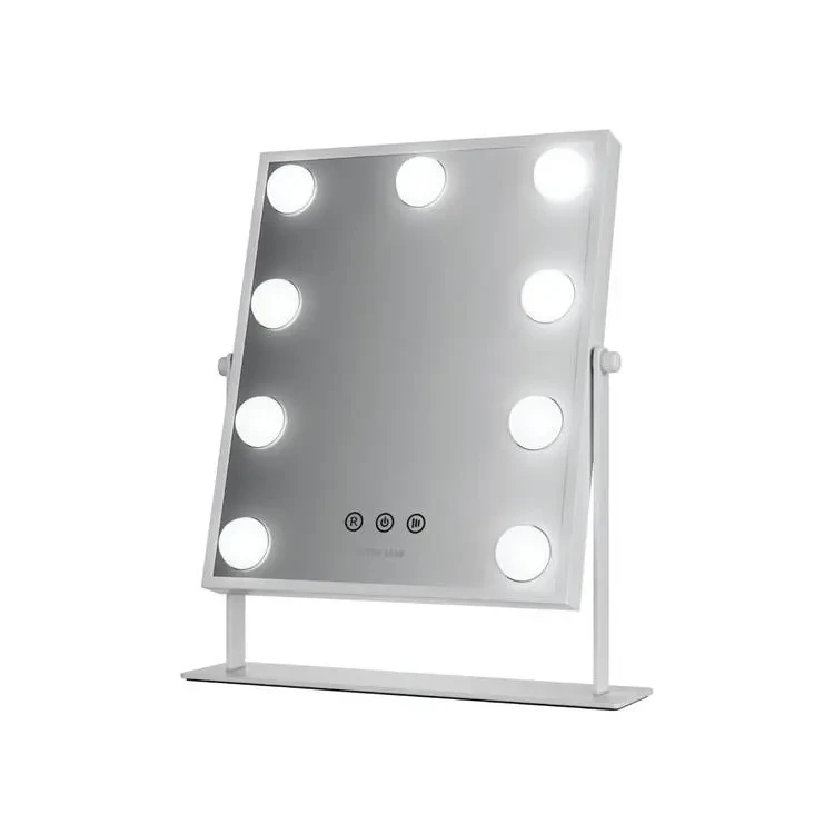 Green Lion Glam Shine Makeup Mirror 9 LED Lights - GNGLMAKE9WH - White