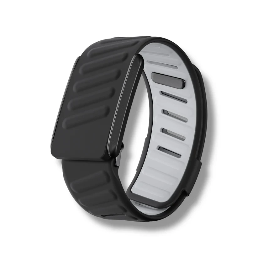 Wizard SportFlex Silicone Band Compatible With Whoop - Black/Silver