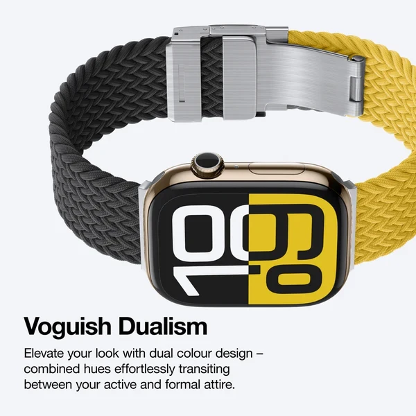 AMAZINGTHING BLEND WATCH BAND FOR APPLE WATCH 49/46/45/44/40MM BLACK/YELLOW
