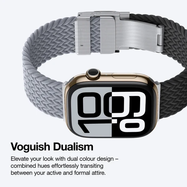 AMAZINGTHING BLEND WATCH BAND FOR APPLE WATCH 49/46/45/44/40MM BLACK/GREY
