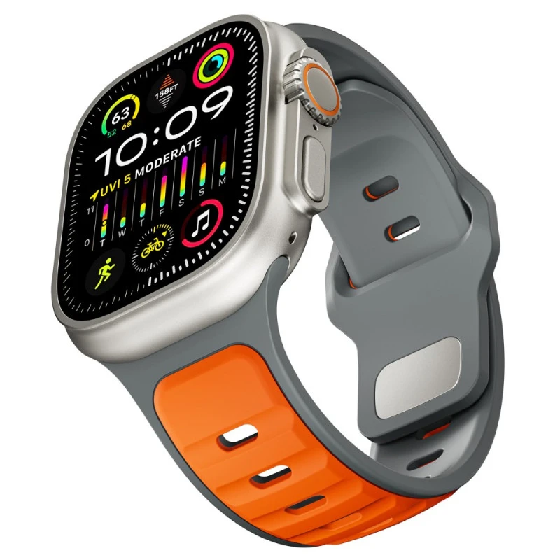 Dual-Tone Apple Watch Silicone Band 42/44/45/46/49MM - Orange/Grey