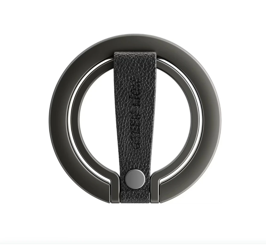 Green Lion Magnetic Grip Stand (Leather Finger Strap) Titanium