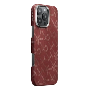 Pitaka Tactile Woven Case For Iphone 16 Pro -Red/Gold