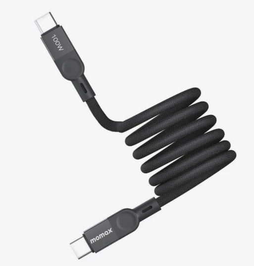 MOMAX MAG LINK 100W USB-C TO USB-C MAGNETIC CABLE 2M Black