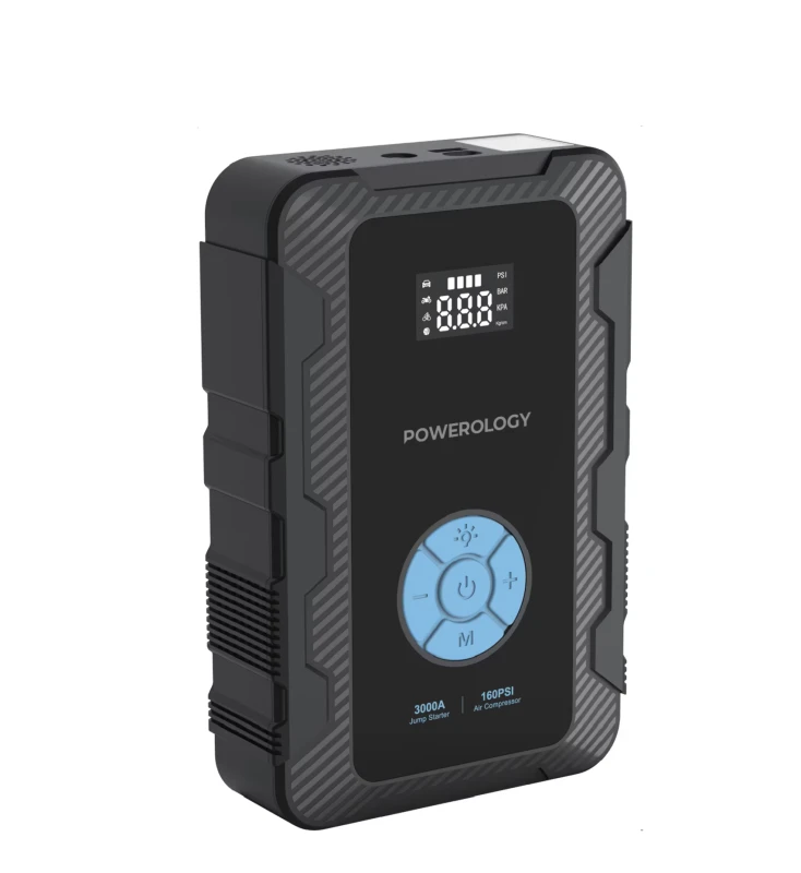 Powerology 20000mAh Power Bank Jump Start with Air Compressor (PPBCHA43) Black