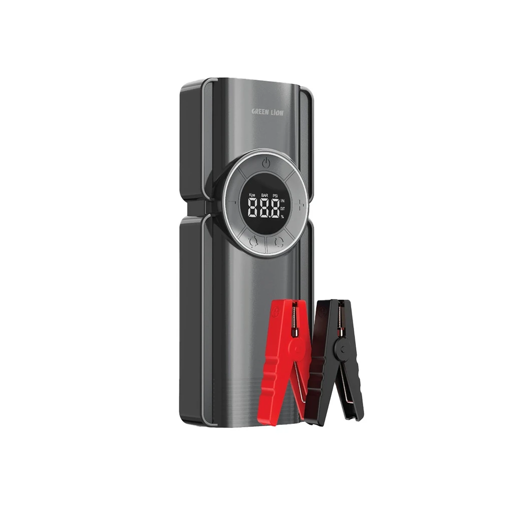Green Lion Portable Jump Starter with Air Pump - Black