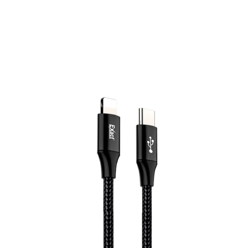 Exact Type-C to Lightning Fast Charging Cable 1m (EX1110) Black