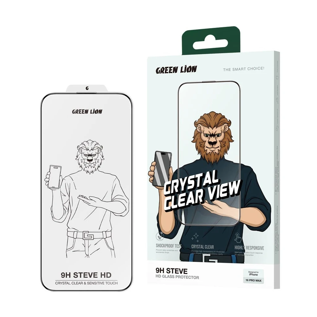 GREEN LION 9H STEVE HD GLASS PROTECTOR - 16 PRO