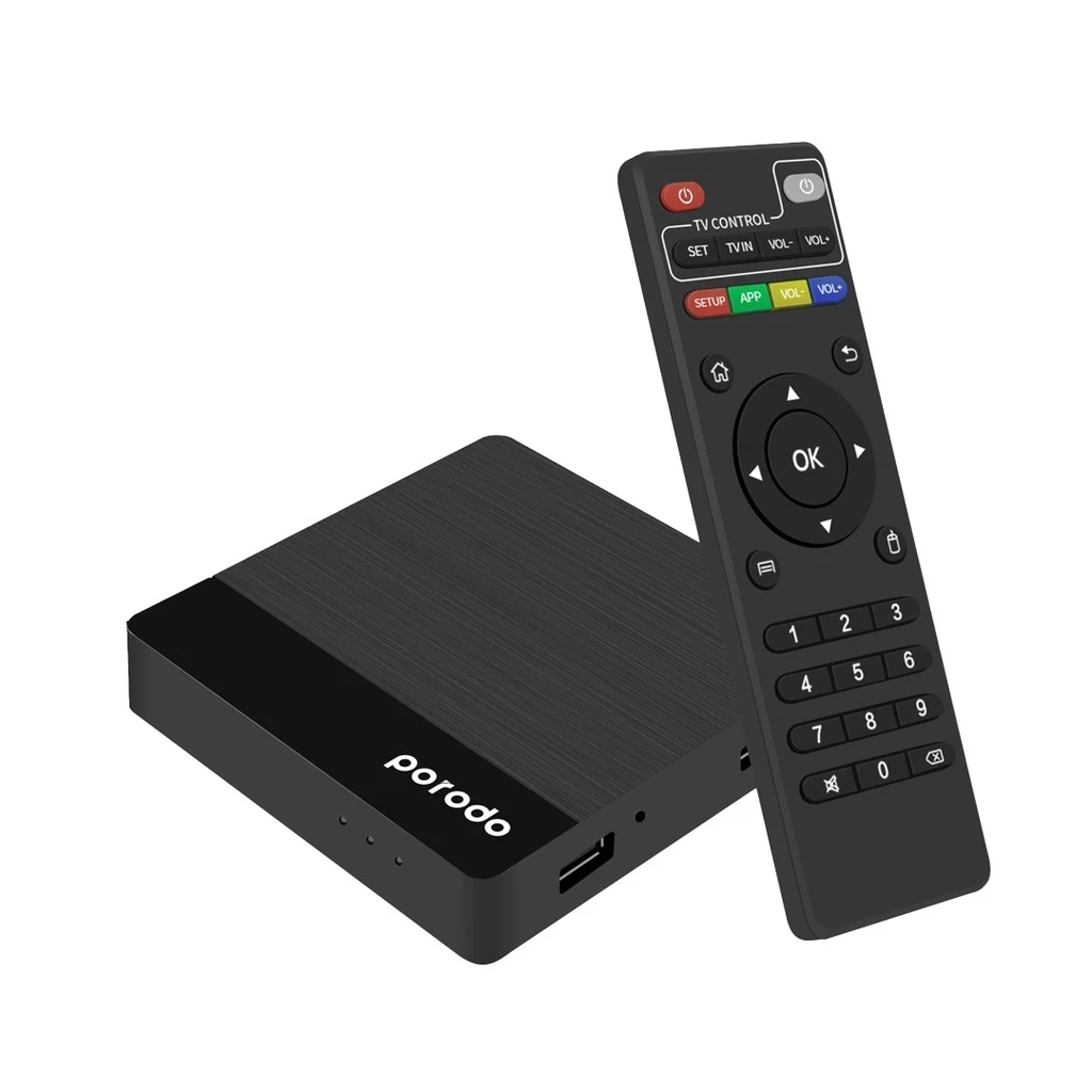 Porodo Android TV Box 1080P Video Streaming - Black