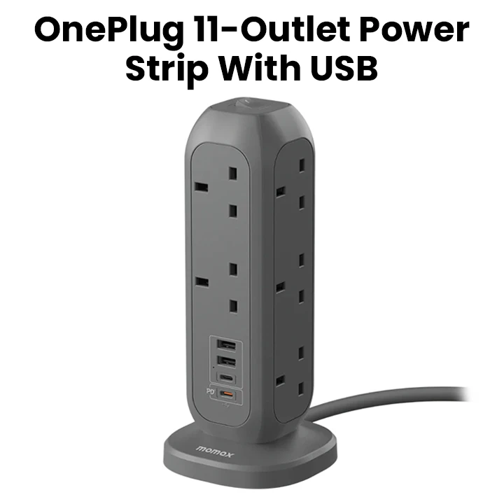 Momax 15 In 1 Smart-Hub Tower Power Strip - US11UKE - Black