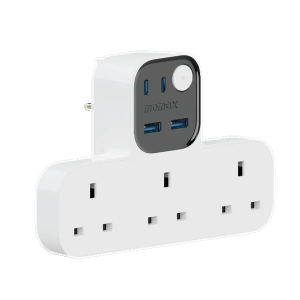 Momax 7 In 1 UK-Plug Power Extension Adapter