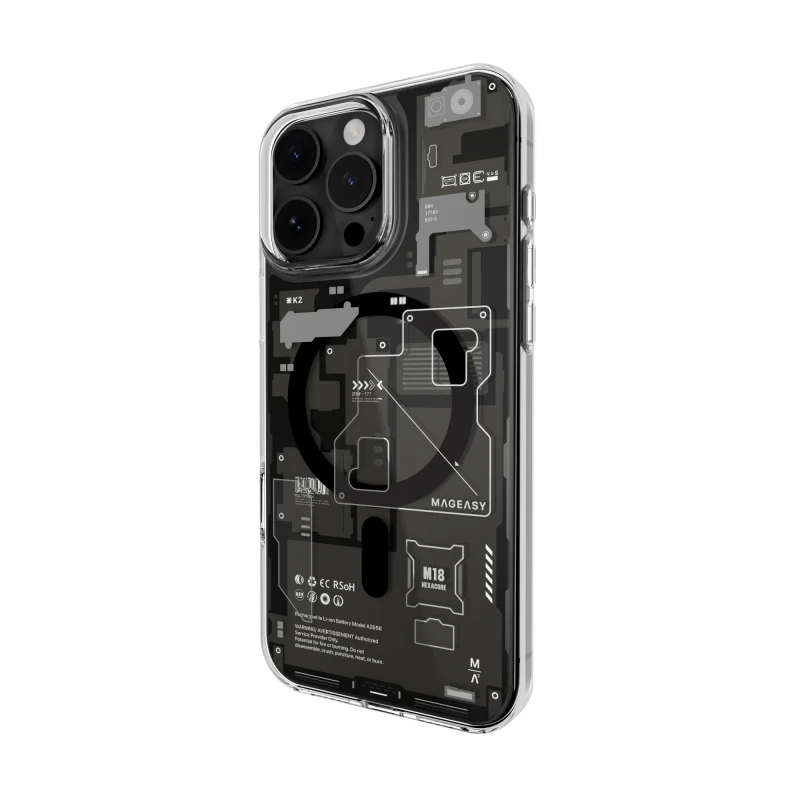 MagEasy X Ray M 3D Patterned Shockproof Case For Iphone 16 Pro -Ash