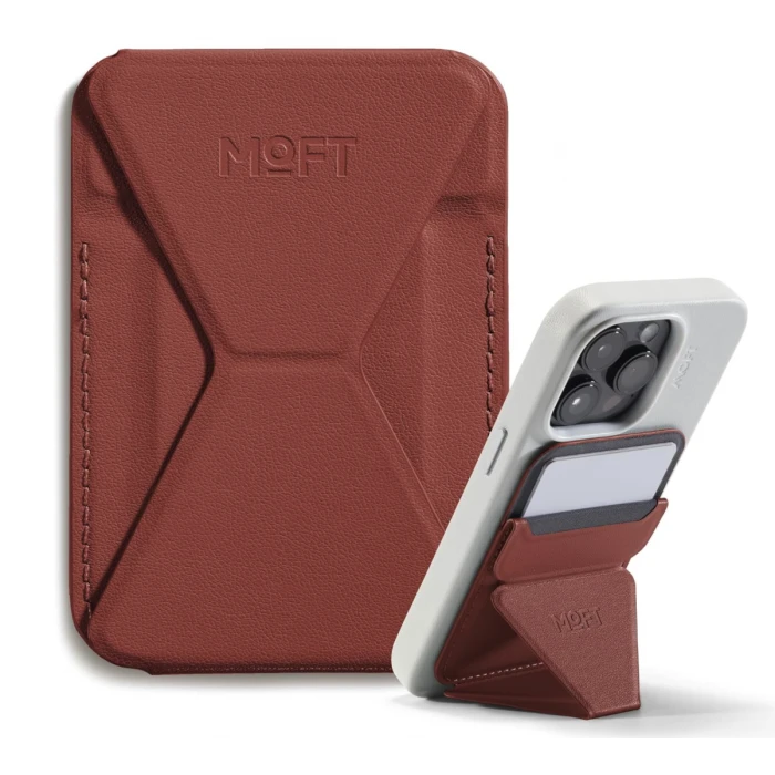 MOFT Snap-On Iphone Stand & Wallet (MOVAS) -Sienna Brown