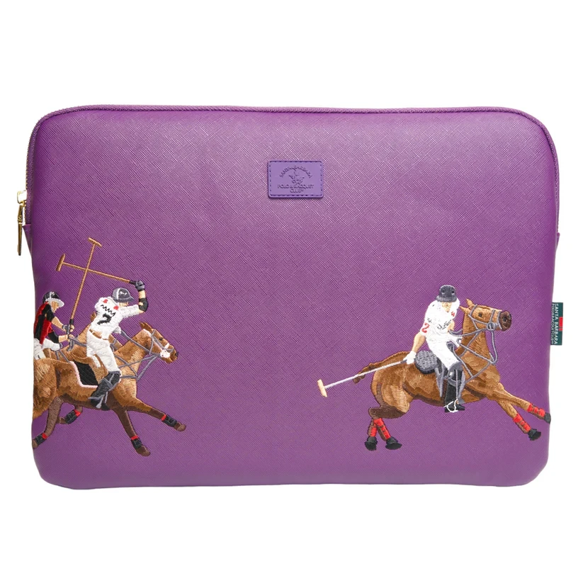 Santa Barbara Polo Caine Embroidery Laptop Bag - Purple
