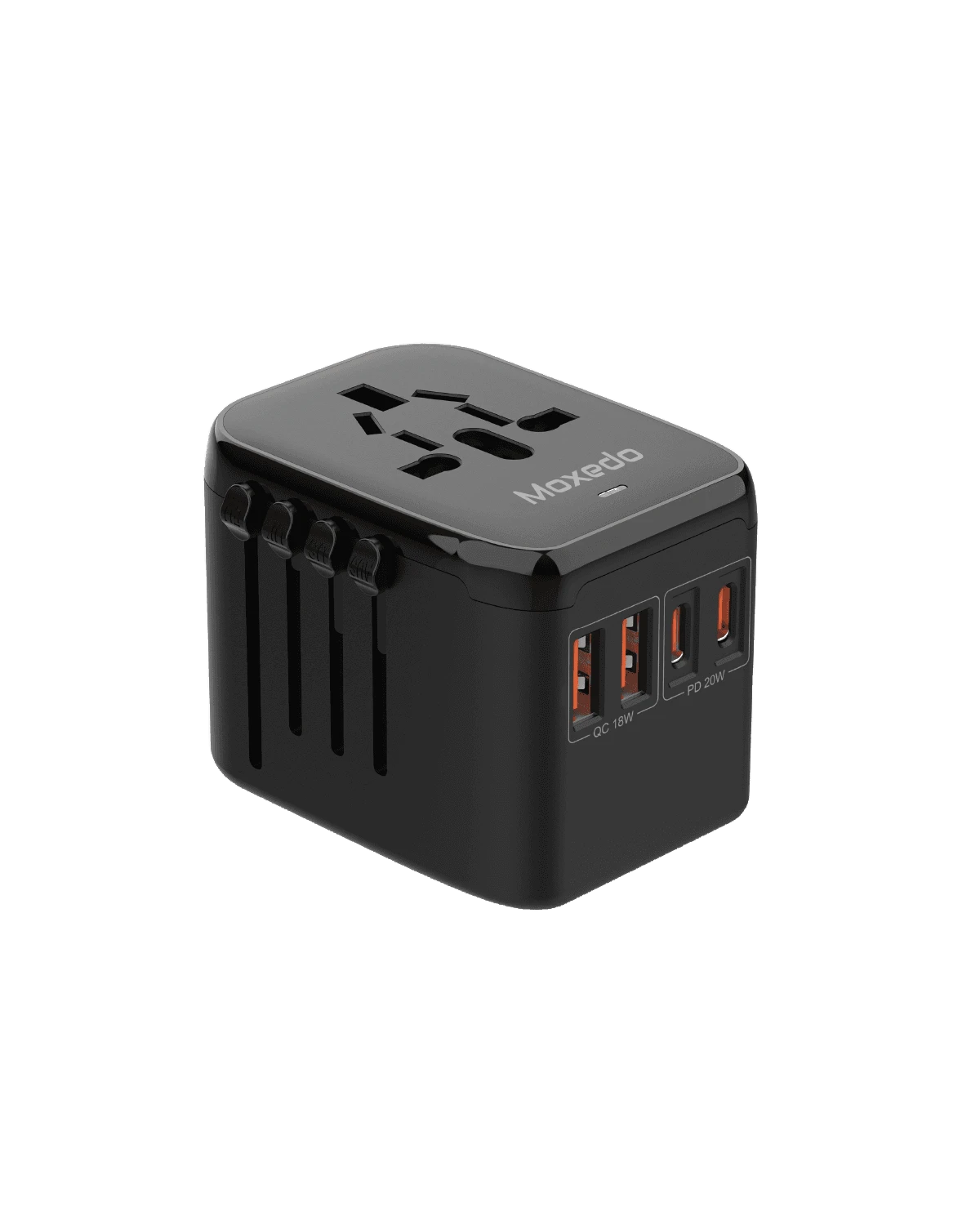 Moxedo 20W Universal Travel Adapter Compatible with 200+ Countries (OL-212PQ) Black