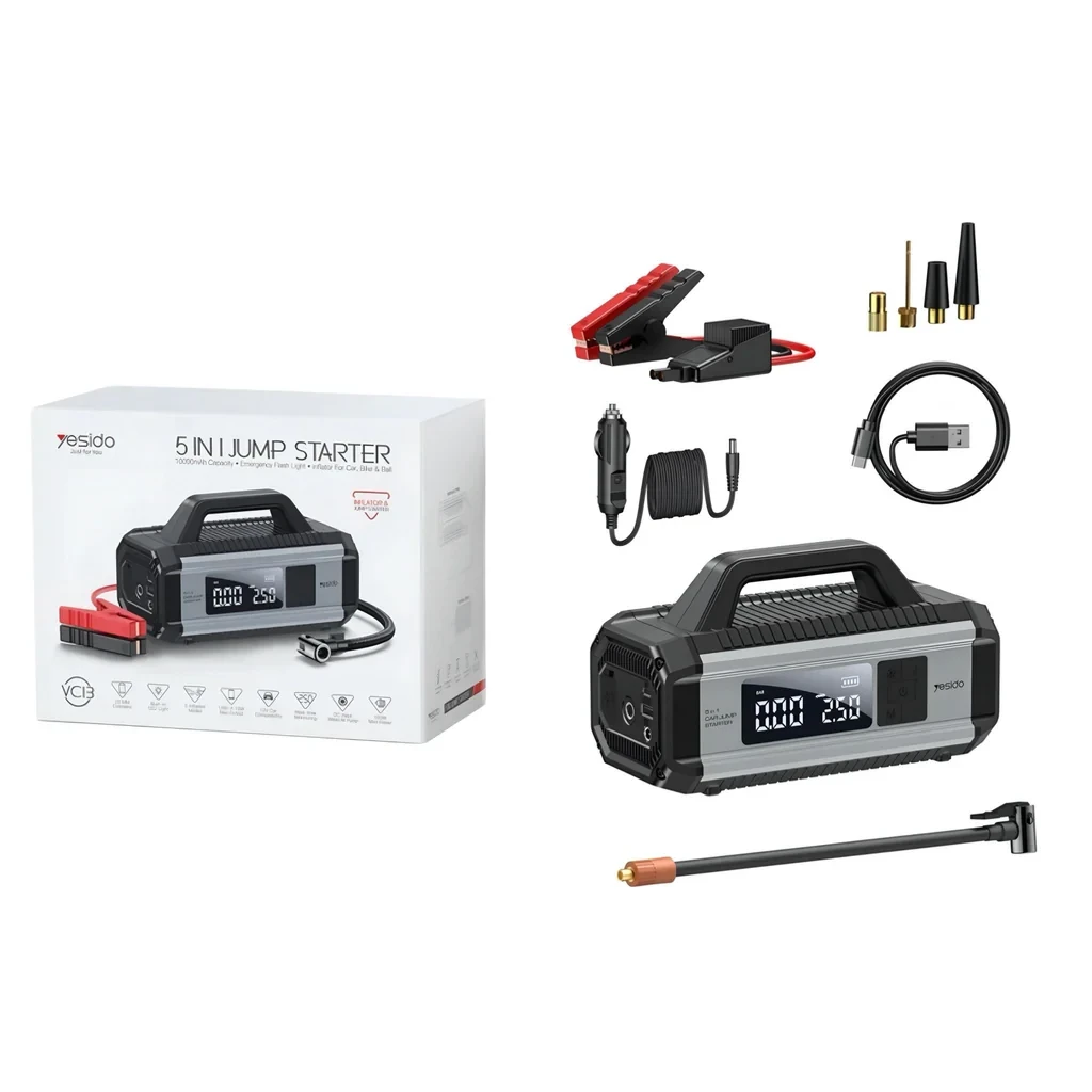 Yesido 5 in 1 Inflator & Jump Starter 10000mAh (VC13)