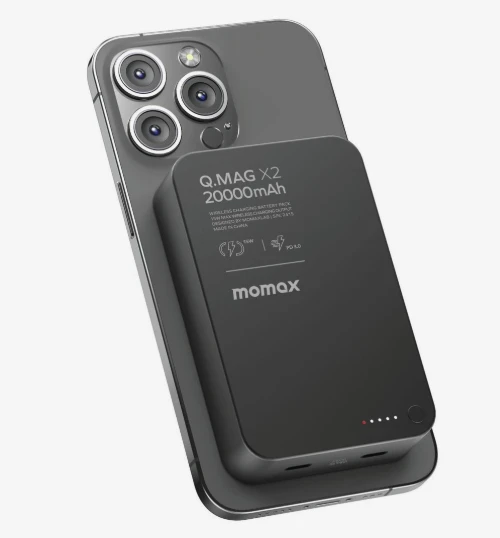 MOMAX Q.MAG X2 - 20000mAh 15W MagSafe Wireless Power Bank -Black