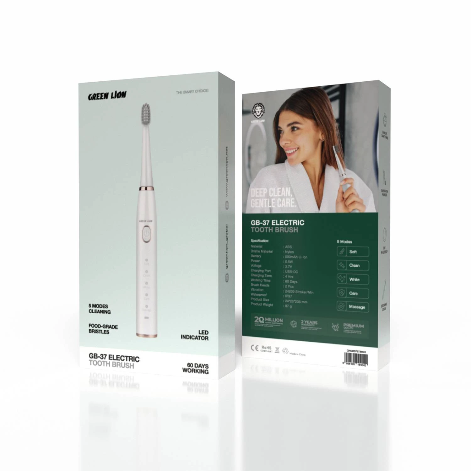 Green GB-37 Electric Tooth Brush - White