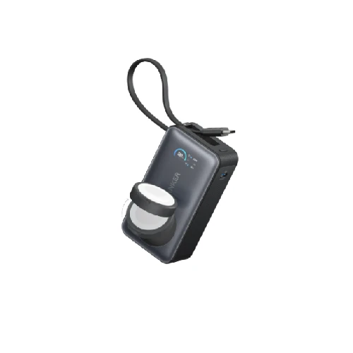 Anker Nano Power Bank 10,000mAh Portable For Apple Watch Charger with Built-in Type-C Cable A1657H11 - Black
