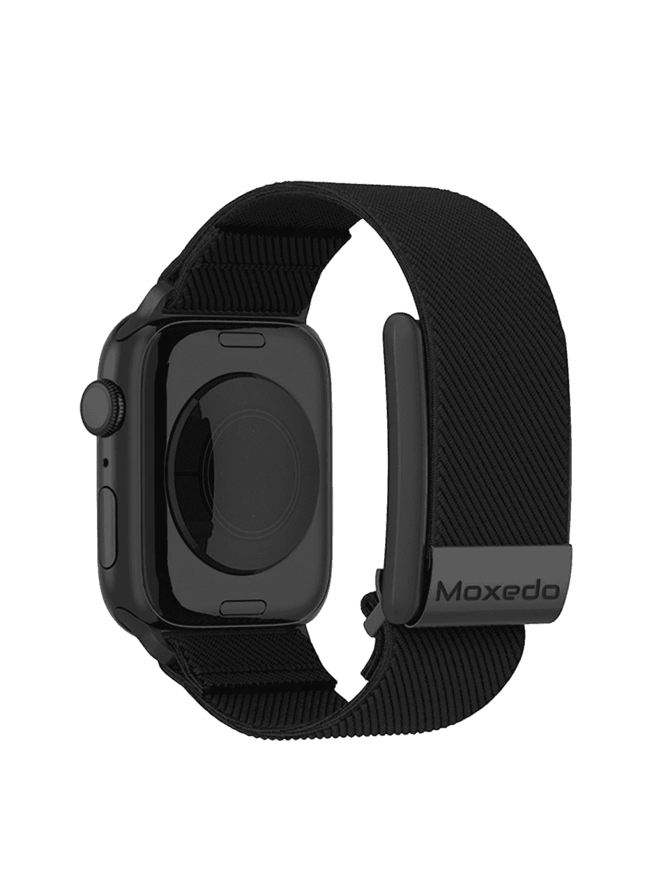 MOXEDO HYBRID FIT-WEAVE NYLON BRAIDED BAND FOR I WATCH & WH - MXFW012 - BLACK