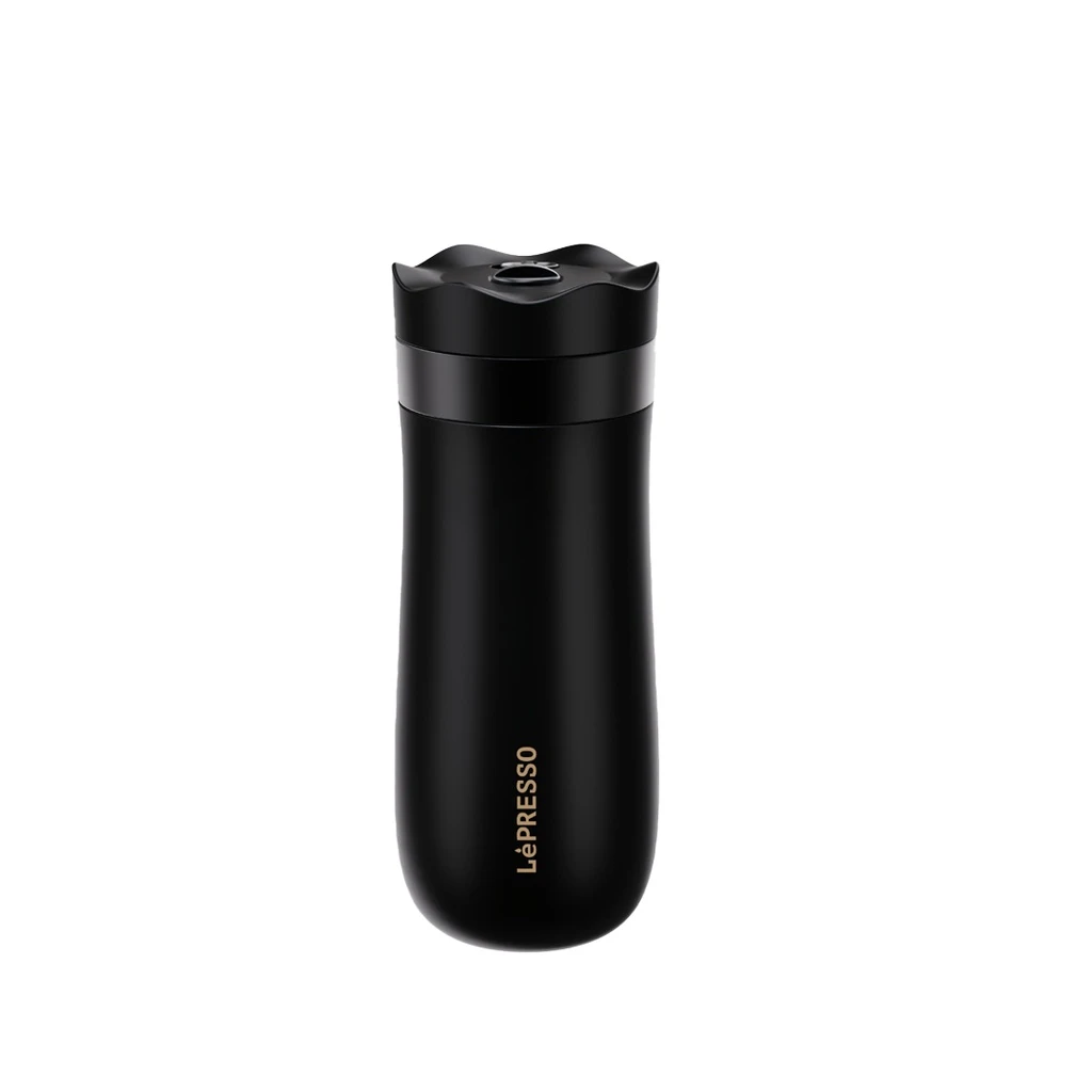 LePresso Portable Mug with French Press - Coffee & Tea 320ML (LPIMFPBK) Black