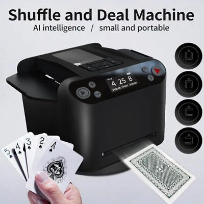 Automatic Card Shuffler Dealer Machine MAX V ♥️♣️♠️♦️ - Black