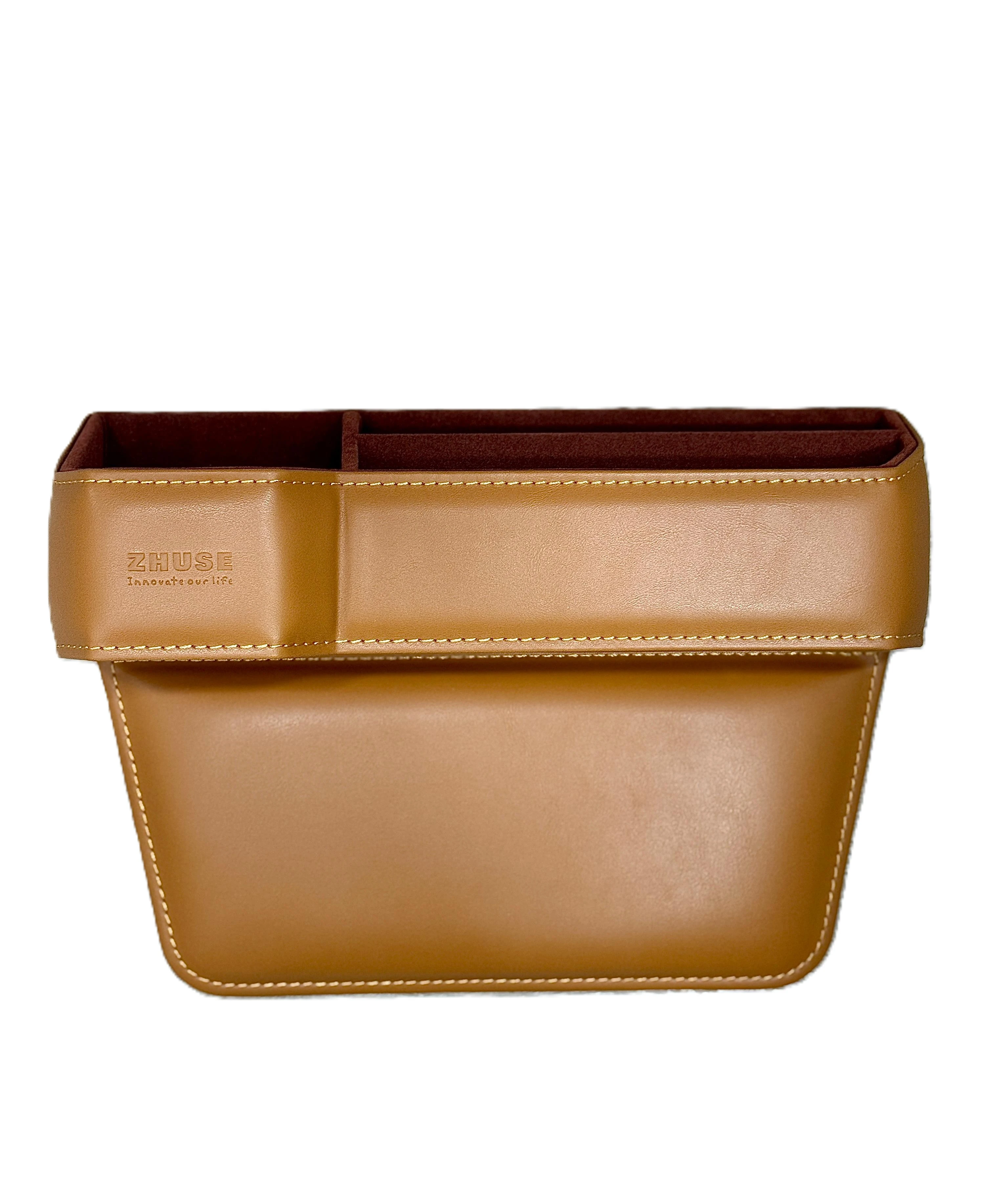 Zhuse Car Seat Seam Storage Box (ZSCA002) - Leather Brown