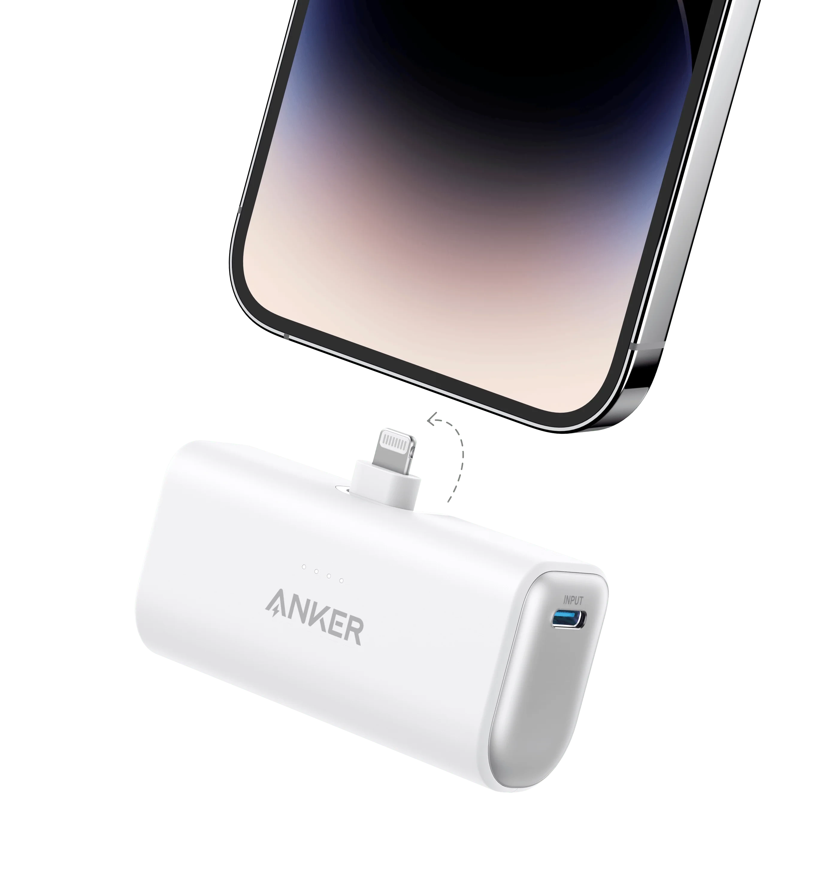 Anker Nano Power Bank 5000mAh Built In Lightning Connector - White