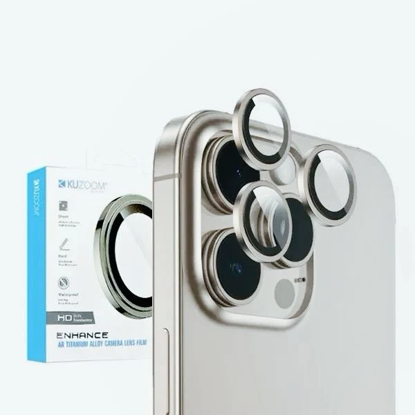 Kuzoom HD Camera Lens Protector Iphone 15 Pro/Pro Max - Natural
