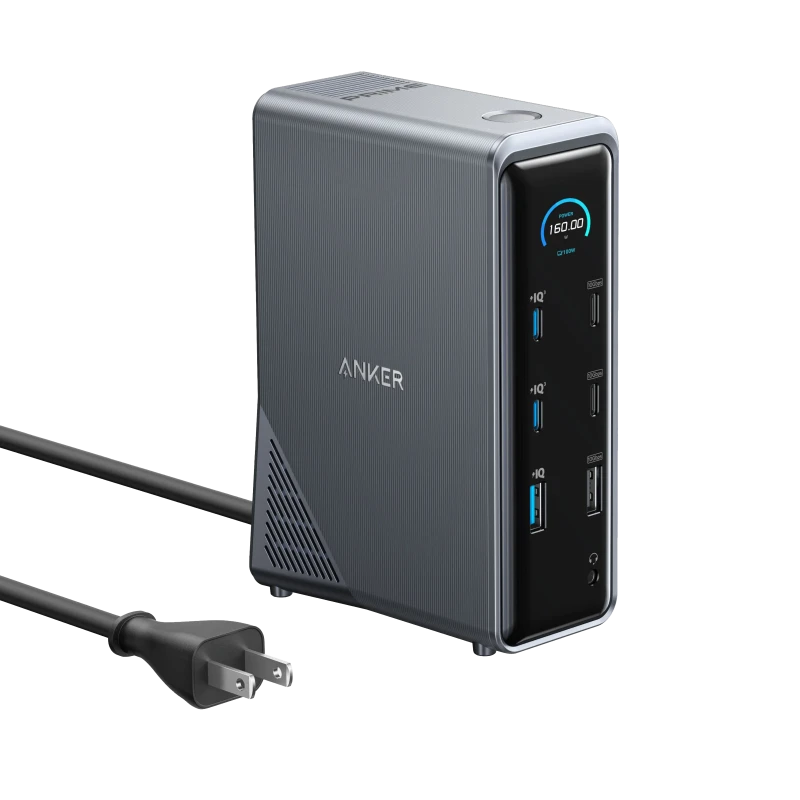 Anker 14-in-1 Prime Charging Docking Station 160W Dual Display (A83B62A1) Gray