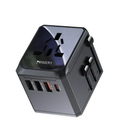 Yesido Universal Worldwide Charger For UK/EU/US/AUS Plugs (MC24) Black