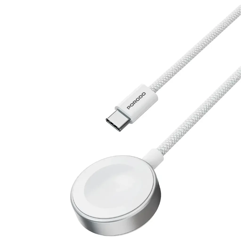 Porodo One Touch - Apple & Samsung Watch Charger (PDCBL0042) White