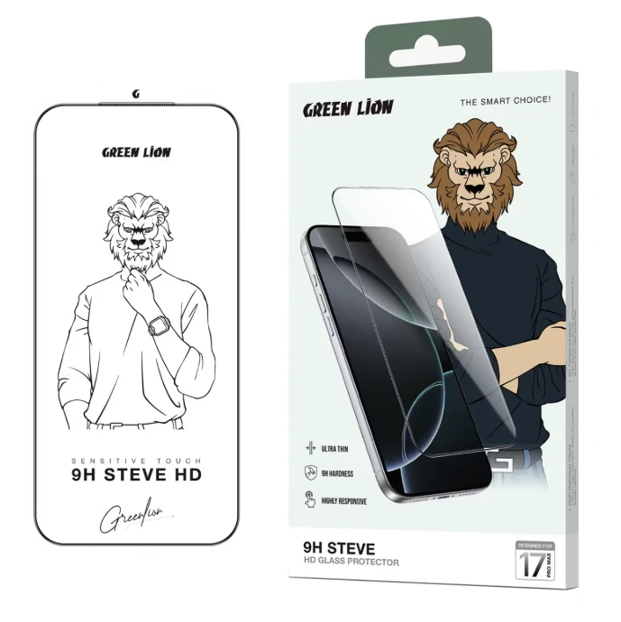 Green Lion 9H Steve HD Clear Screen Protector IPhone 17 Pro