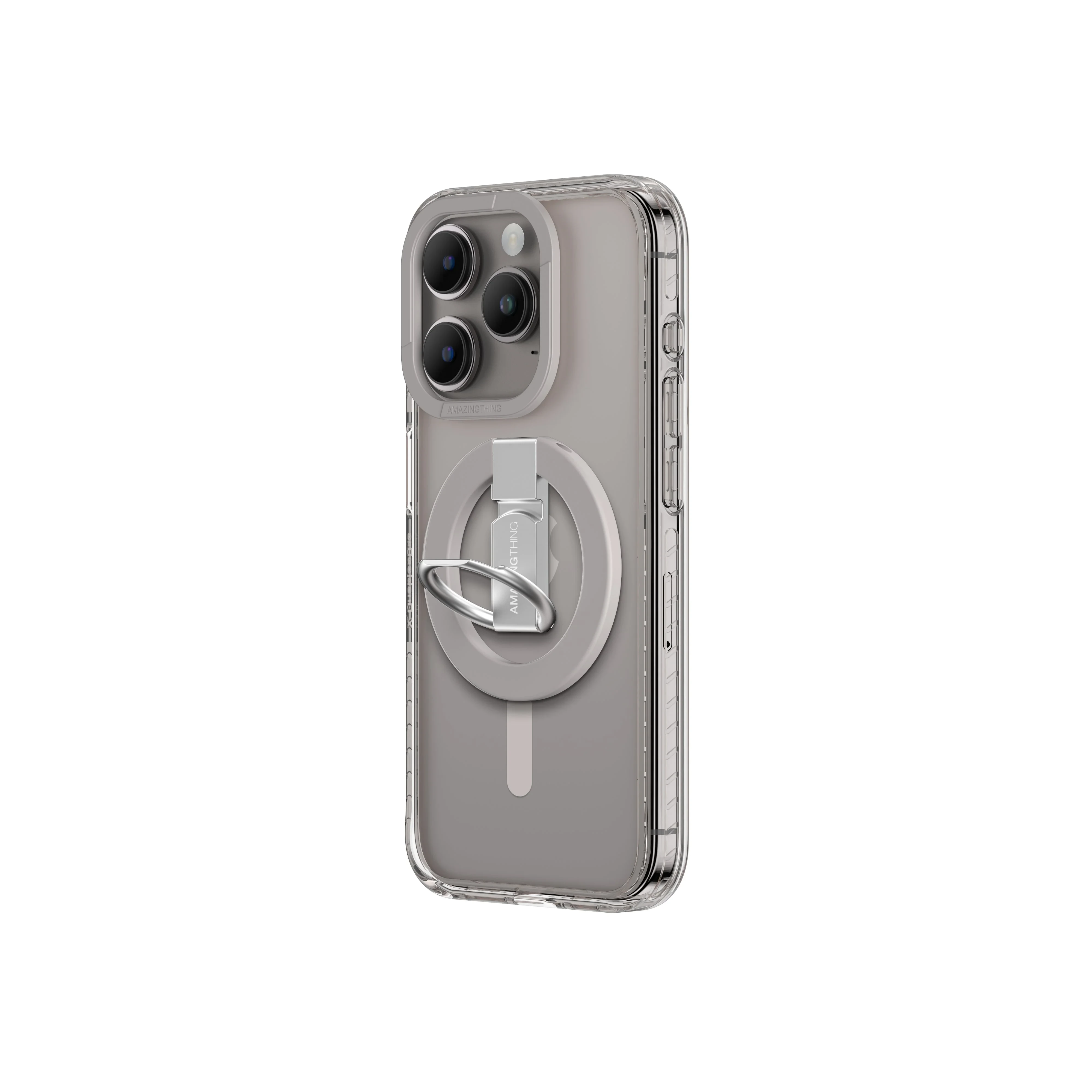 AmazingThing Titan Pro Mag Grip Ring Set Case For iPhone 15 Pro - Gray