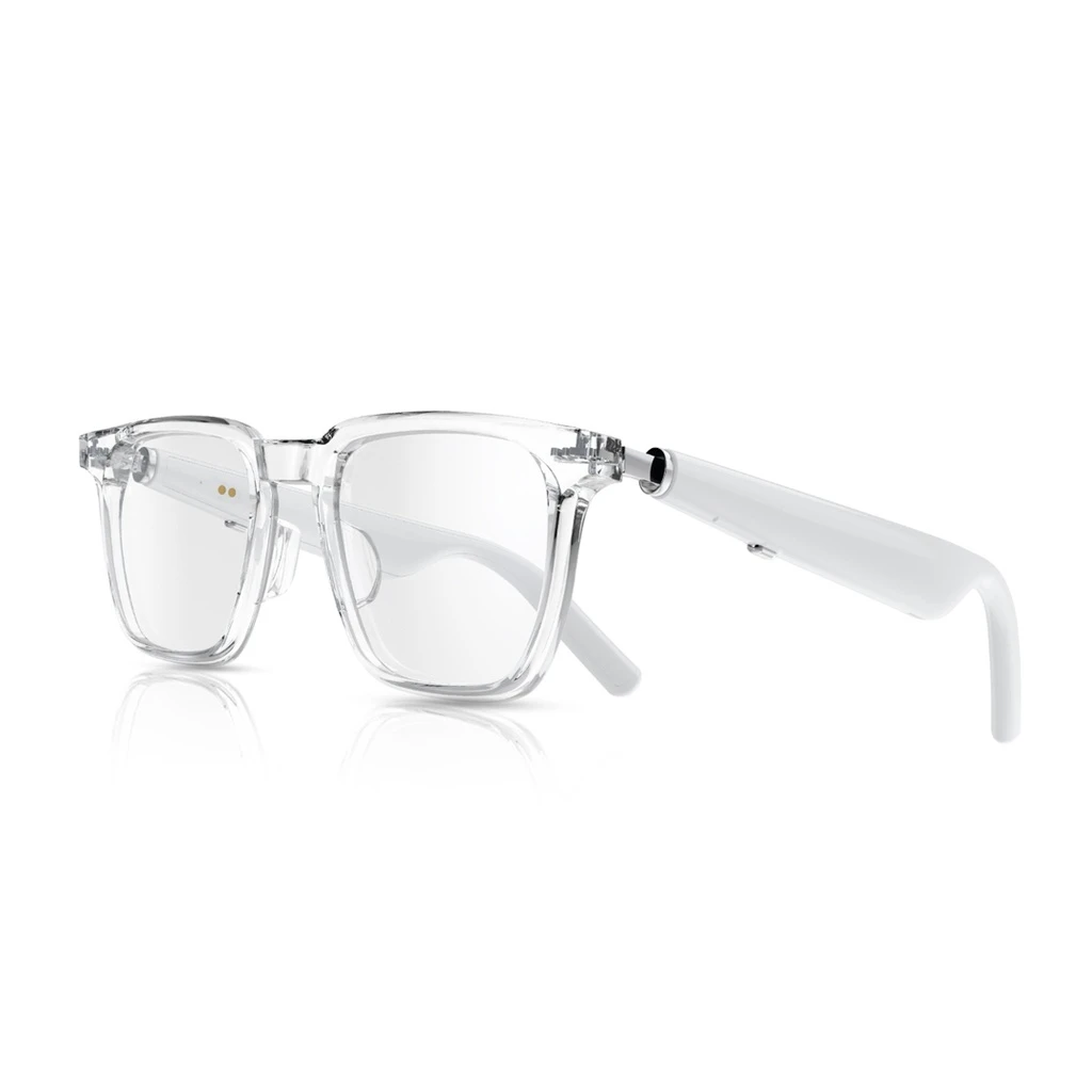 Green Lion Munich Smart Glasses with Bluetooth V5.3 & Built-in Call Microphone - White