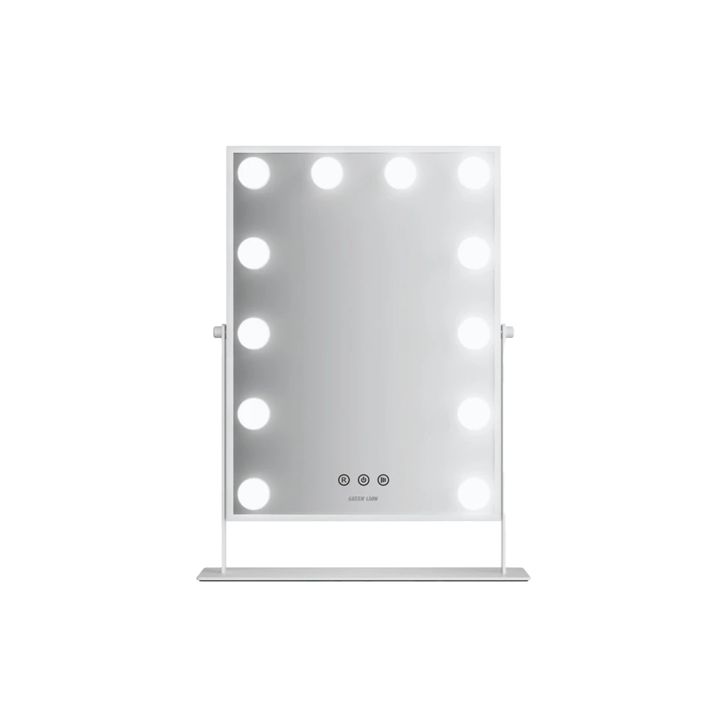 Green Glam Shine Makeup Mirror 12 LED Lights GNGLMAKE12WH - White