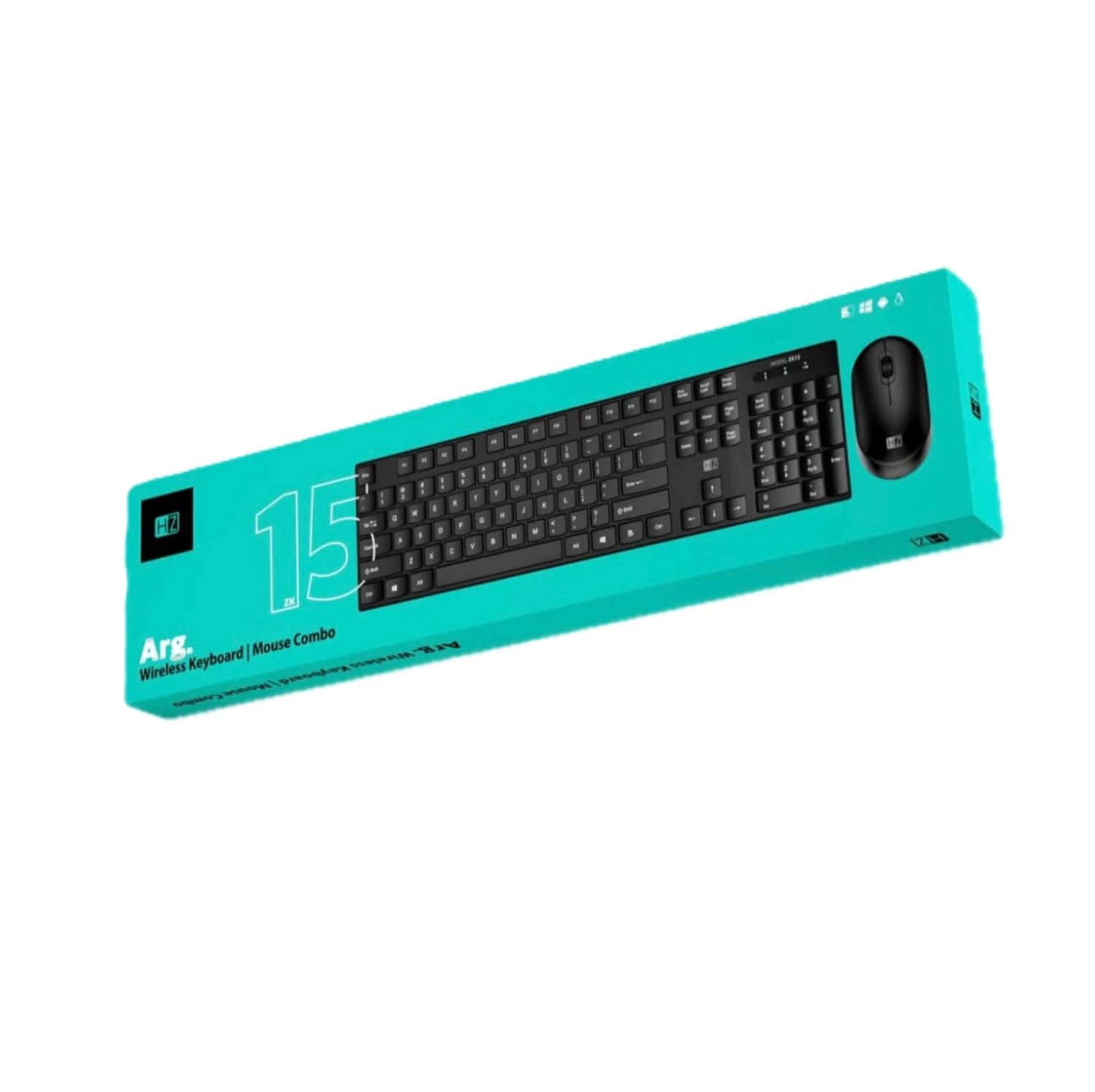 Heatz ZK15 ARG. Wireless Combo Keyboard & Mouse (English/Arabic) Black