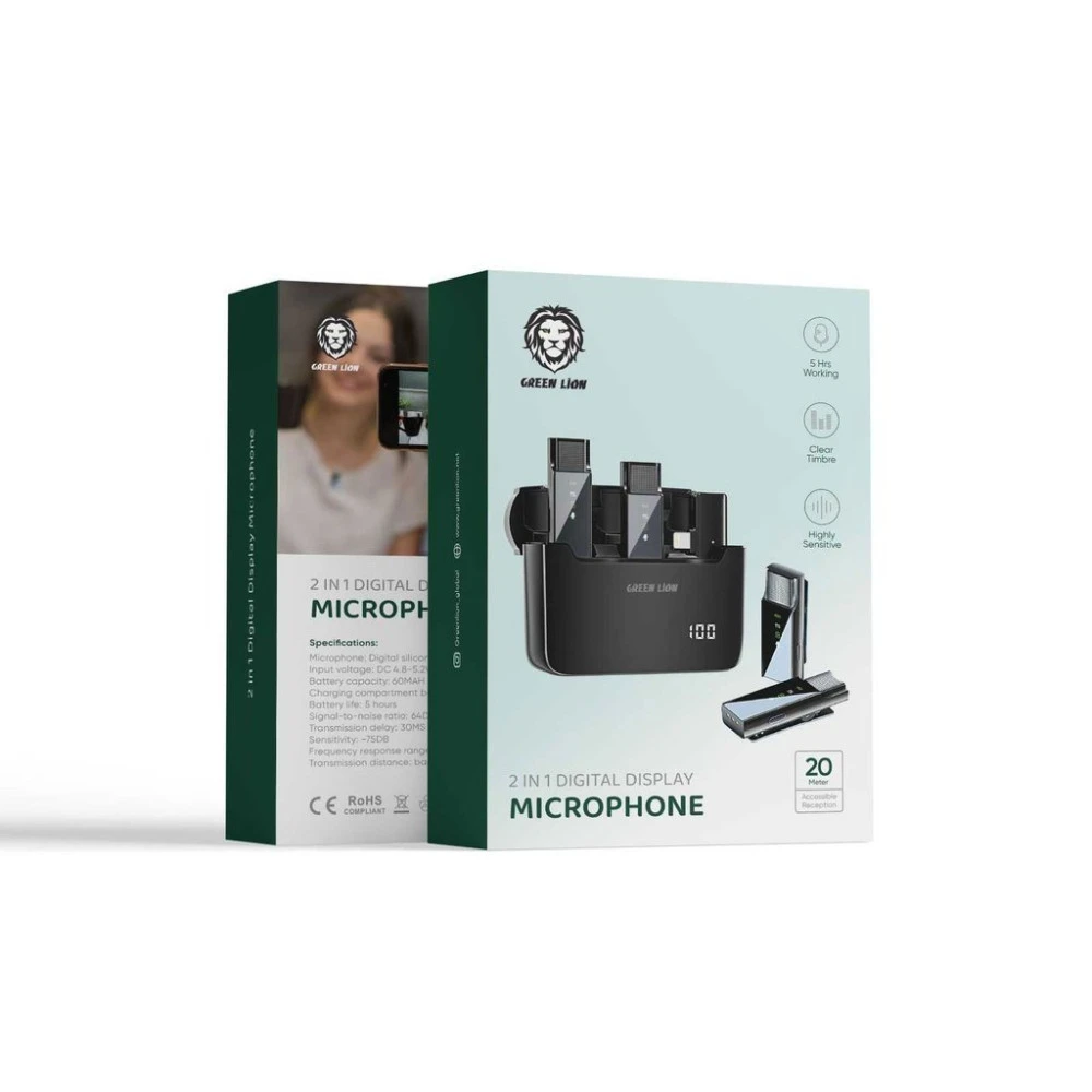 Green 2 in 1 Wireless Microphone with Lightning Connector