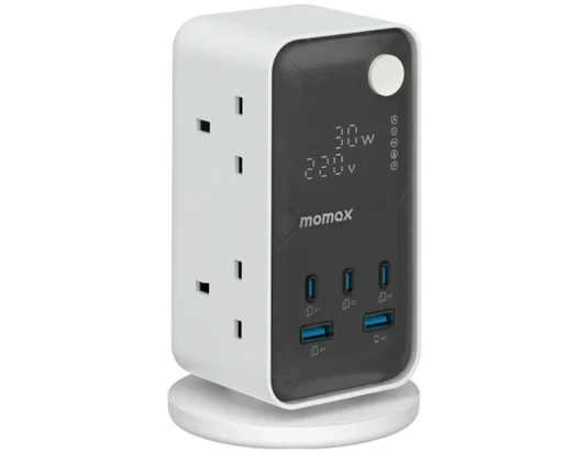 Momax 11 In 1 Smart-Hub Cube Tower Power Strip - US21UKW - White