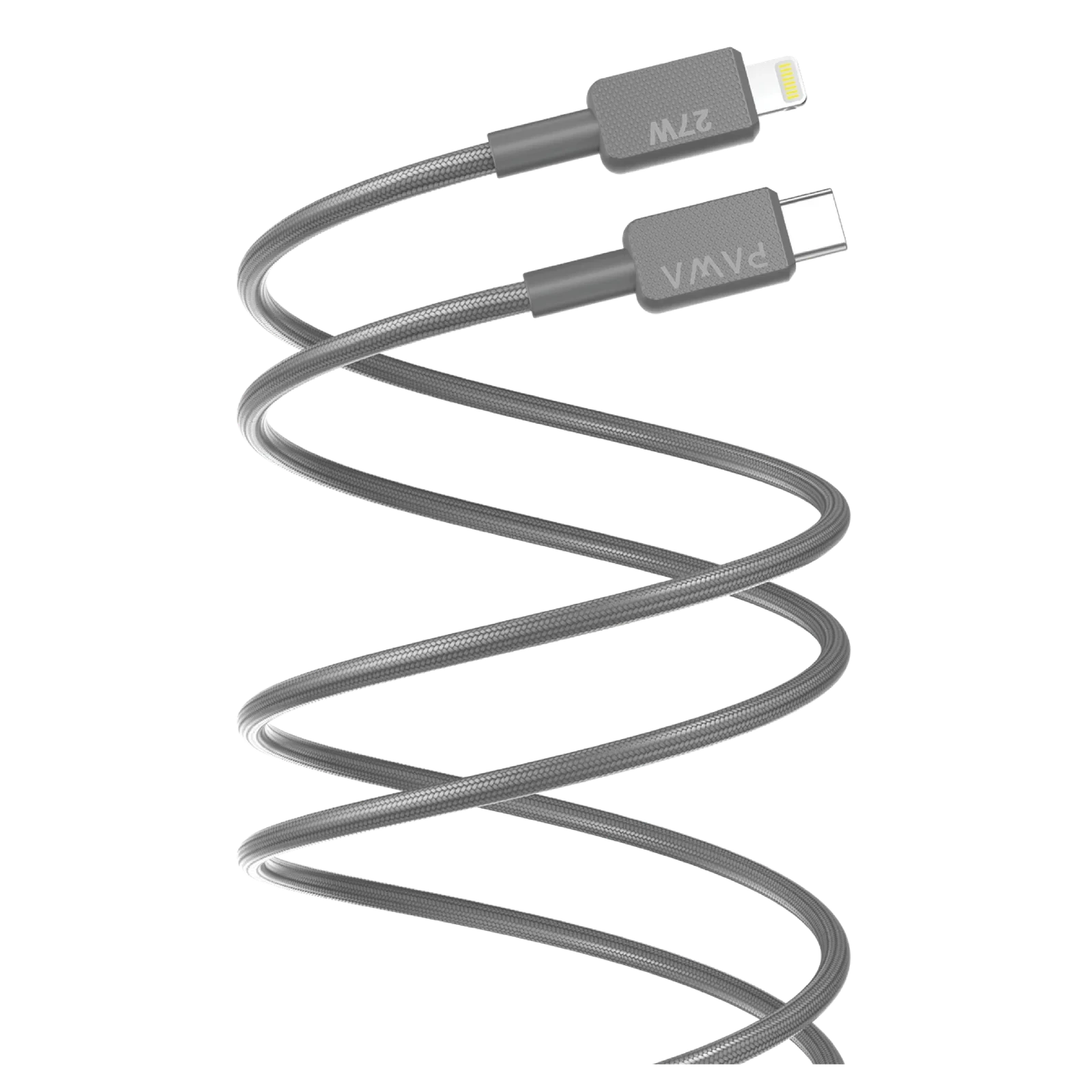 Pawa El Caro Series USB-C to Lightning 27W Premium Braided Cable 2m -Grey