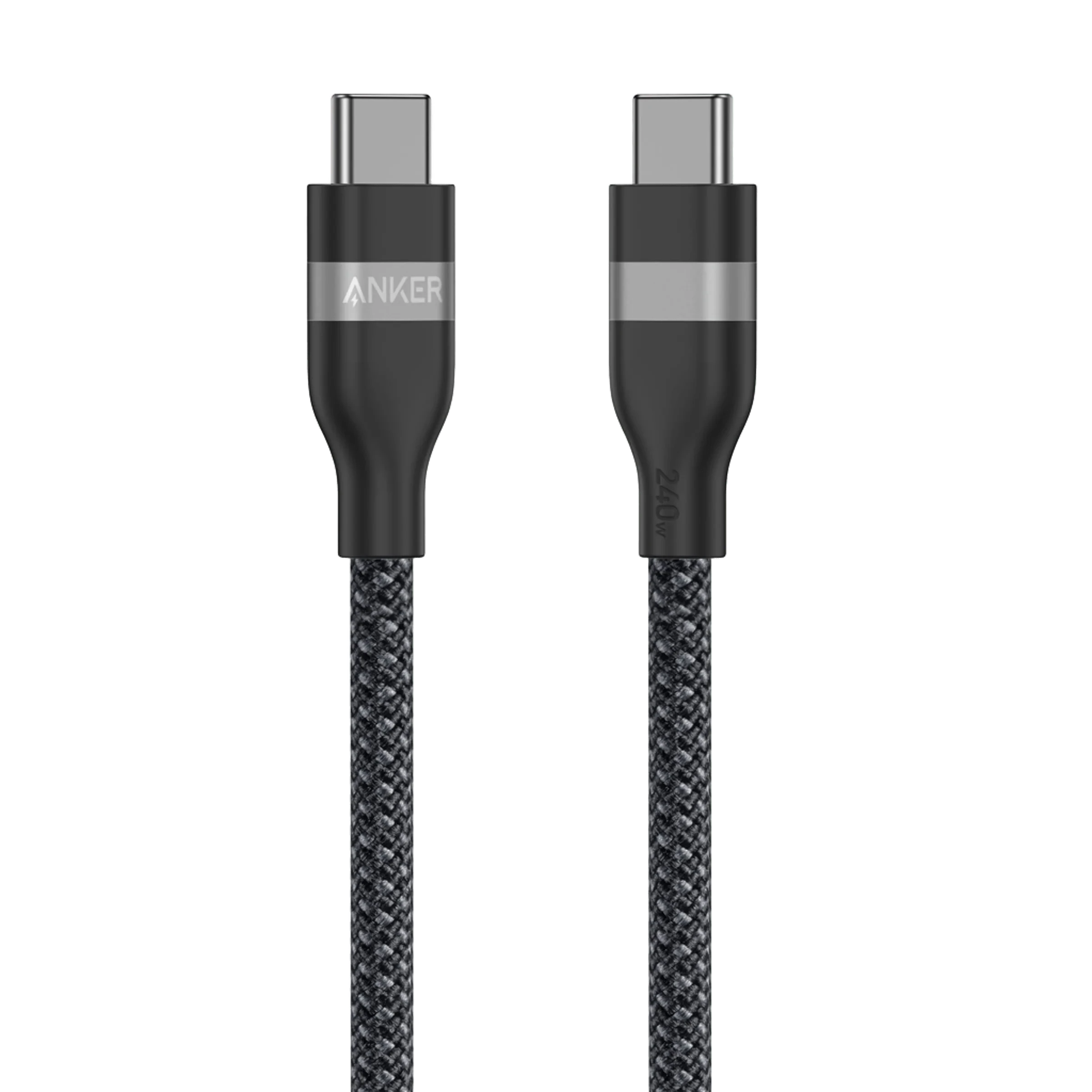 Anker USB-C to USB-C Cable (6ft, 240W, Upcycled-Braided) A82E2H12 - Black