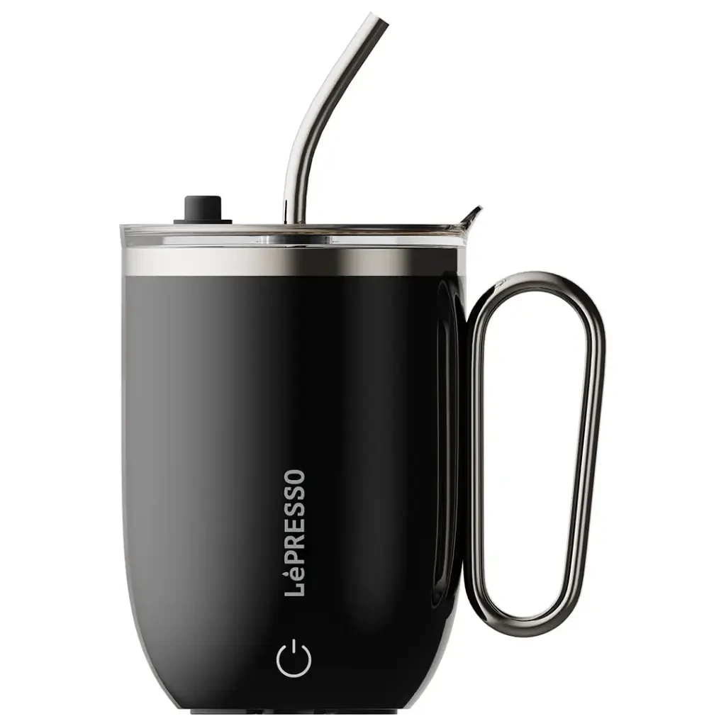LePresso Sip Spin Magnetic Auto-Stirring Mug 420mL (LP073) Black