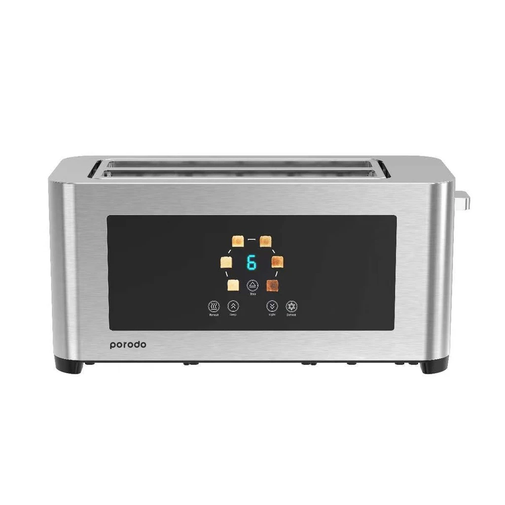 Porodo 4-Slice Digital Pop Up Bread Toaster 850W (LFS002) Silver