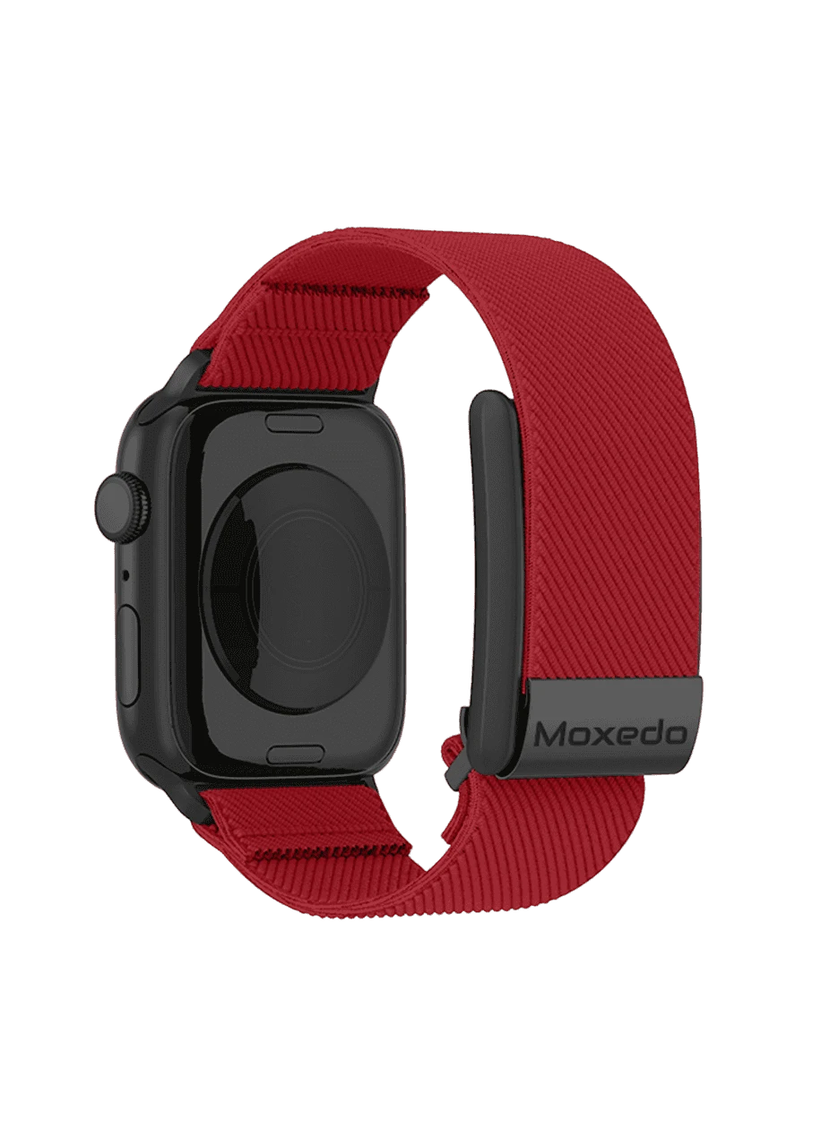 MOXEDO HYBRID FIT-WEAVE NYLON BRAIDED BAND FOR I WATCH & WH - MXFW012 - RED