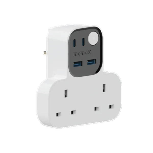 Momax 6 In 1 UK-Plug Power Extension Adapter