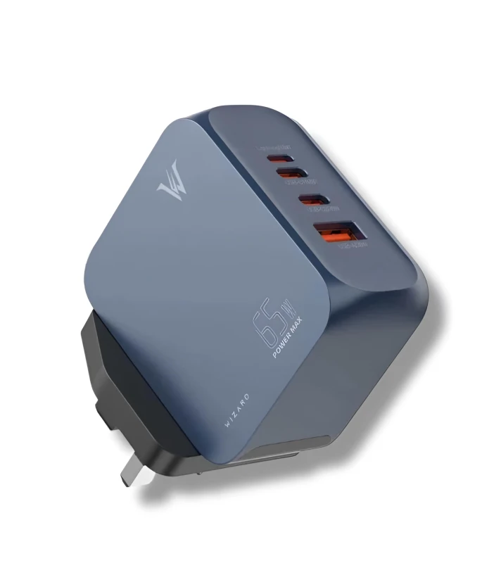 Wizard 65W GaN 4-Ports Super Fast Charger (WQ70) Blue