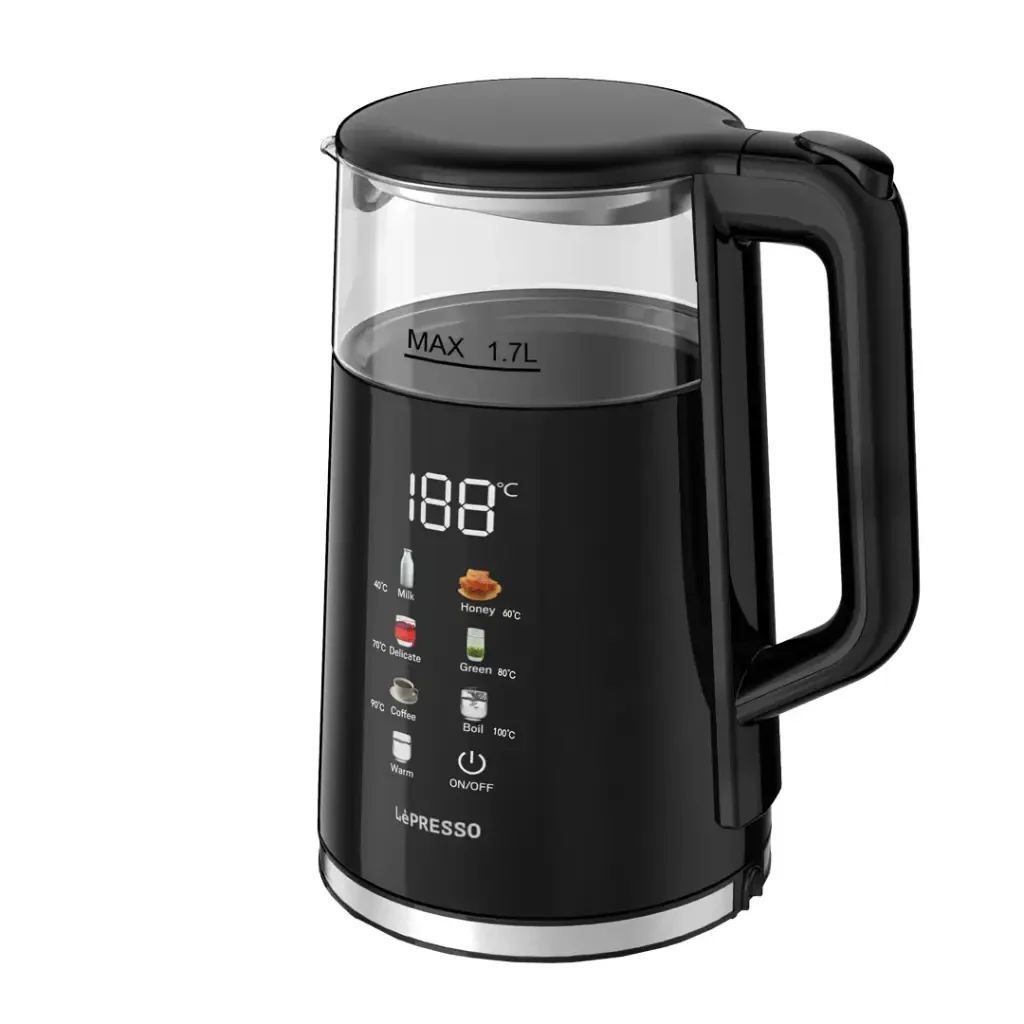 Lepresso 1.7L Electric Window Kettle Multi-Temprature Display (LP037) Black