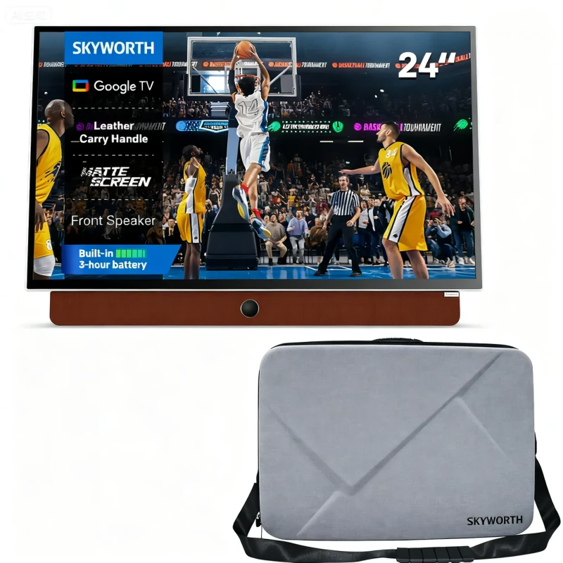 Skyworth 24" Portable Smart TV FHD (24LP60G) with Carrying Case (24P100)